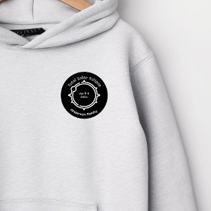 Gesamt Solar Eclipse 2024 Einfache Minimal Schwarz Button