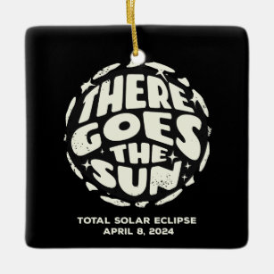 Gesamt Solar Eclipse 2024 Es geht um die Sonne Keramikornament