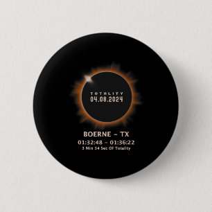 Gesamt Solar Eclipse 2024 Insgesamt 04,08,24 Texas Button