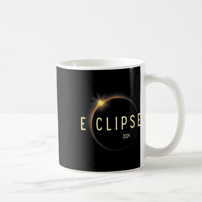 Gesamt Solar-Eclipse 2024 Männer Frauen Kinder Kaffeetasse (Rechts)