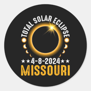 Gesamt Solar Eclipse 2024 Missouri April 8 Amerika Runder Aufkleber