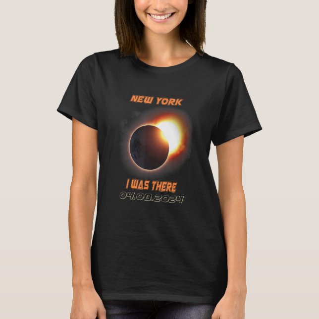 Gesamt Solar Eclipse 2024 New York T-Shirt (Vorderseite)
