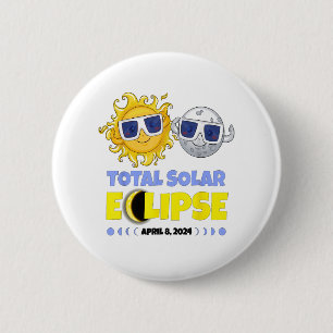 Gesamt Solar-Eclipse 2024 Niedliche Solar-Eclipse- Button