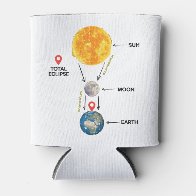 Gesamt Solar-Eclipse 2024 Niedliche Solar-Eclipse- Dosenkühler (Vorderseite)