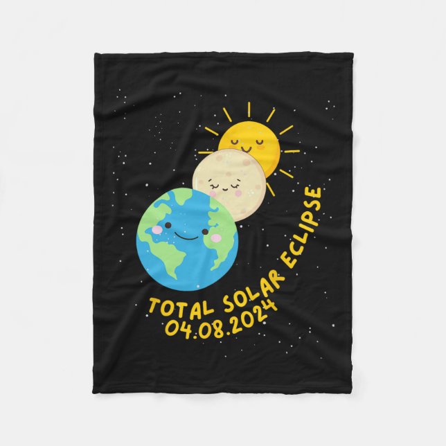 Gesamt Solar-Eclipse 2024 Niedliche Solar-Eclipse- Fleecedecke (Vorderseite)