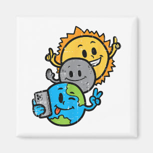 Gesamt Solar-Eclipse 2024 Niedliche Solar-Eclipse- Magnet