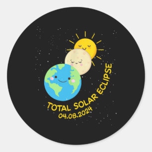 Gesamt Solar-Eclipse 2024 Niedliche Solar-Eclipse- Runder Aufkleber