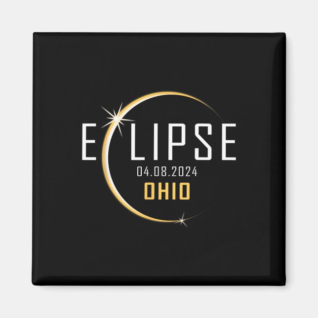 Gesamt Solar Eclipse 2024 Ohio America Spring Tota Magnet (Vorne)