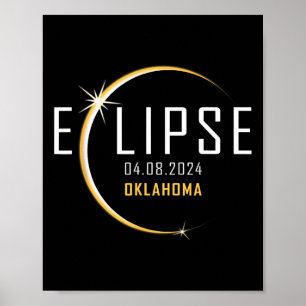 Gesamt Solar Eclipse 2024 Oklahoma America Totalit Poster