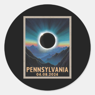 Gesamt Solar Eclipse 2024 Pennsylvania Runder Aufkleber