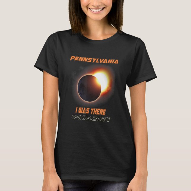 Gesamt Solar Eclipse 2024 Pennsylvania T-Shirt (Vorderseite)