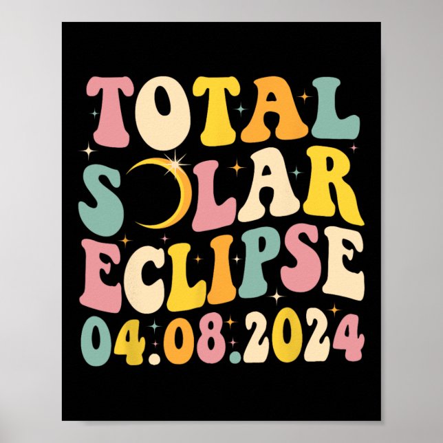 Gesamt Solar Eclipse 2024 Retro Solar Eclipse Men  Poster (Vorne)