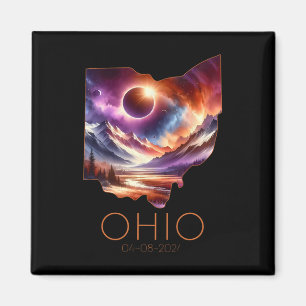 Gesamt Solar Eclipse 2024 Staat Ohio Totality Apri Magnet