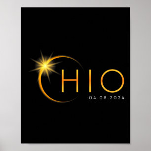 Gesamt Solar Eclipse 2024 Staat Ohio Totality Apri Poster