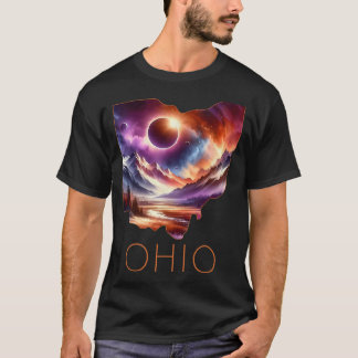 Gesamt Solar Eclipse 2024 Staat Ohio Totality Apri T-Shirt
