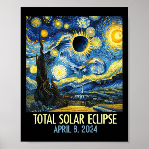 Gesamt Solar Eclipse 2024 Starry Night Totality Va Poster