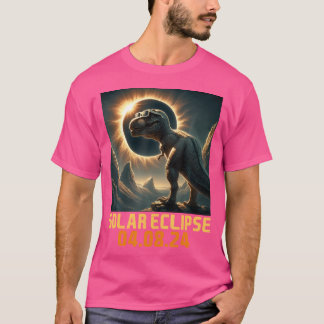 Gesamt-Solar-Eclipse 2024 T Rex Dinosaurier mit Ec T-Shirt