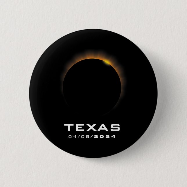 Gesamt Solar Eclipse 2024 Texas Button (Vorderseite)