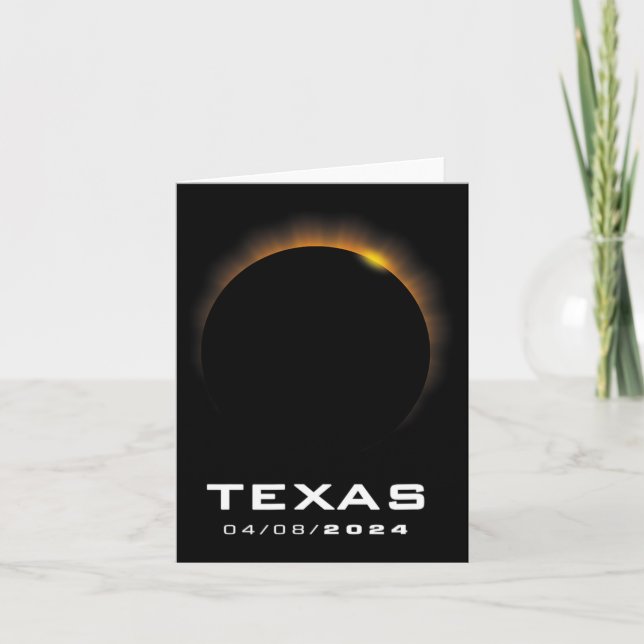 Gesamt Solar Eclipse 2024 Texas Karte (Vorderseite)