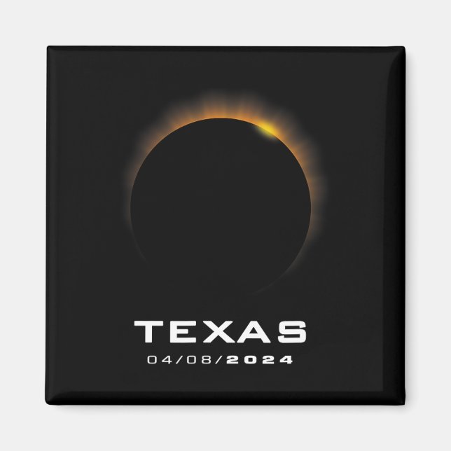 Gesamt Solar Eclipse 2024 Texas Magnet (Vorne)