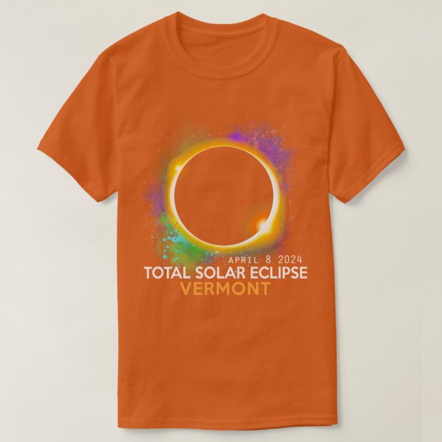Gesamt Solar Eclipse 2024 Totality 040824 Vermont  T-Shirt (Design vorne)