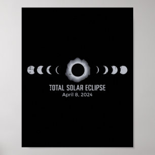 Gesamt Solar Eclipse 2024 Totality 8 April Frauen Poster