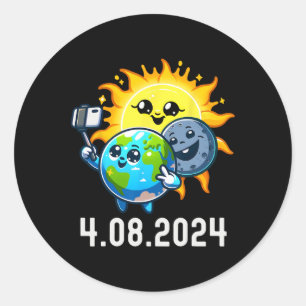 Gesamt Solar Eclipse 2024 Totality 8. April Niedli Runder Aufkleber
