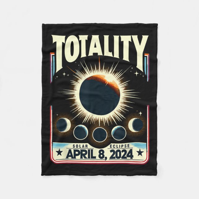 Gesamt Solar Eclipse 2024 Totality Funny Total Ecl Fleecedecke (Vorderseite)