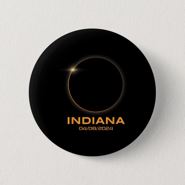 Gesamt Solar Eclipse 2024 Totality Indiana Button (Vorderseite)