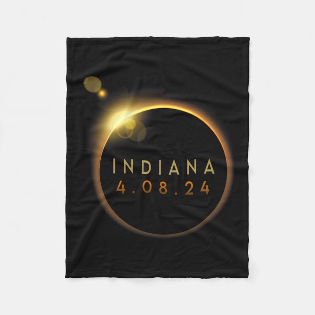 Gesamt Solar Eclipse 2024 Totality Indiana Fleecedecke (Vorderseite)