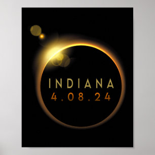 Gesamt Solar Eclipse 2024 Totality Indiana Poster