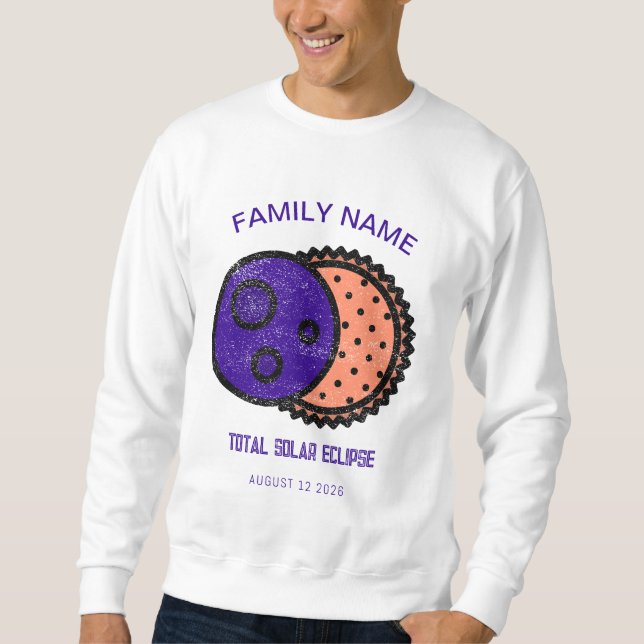 Gesamt Solar Eclipse 2026 Custom Sweatshirt (Vorderseite)