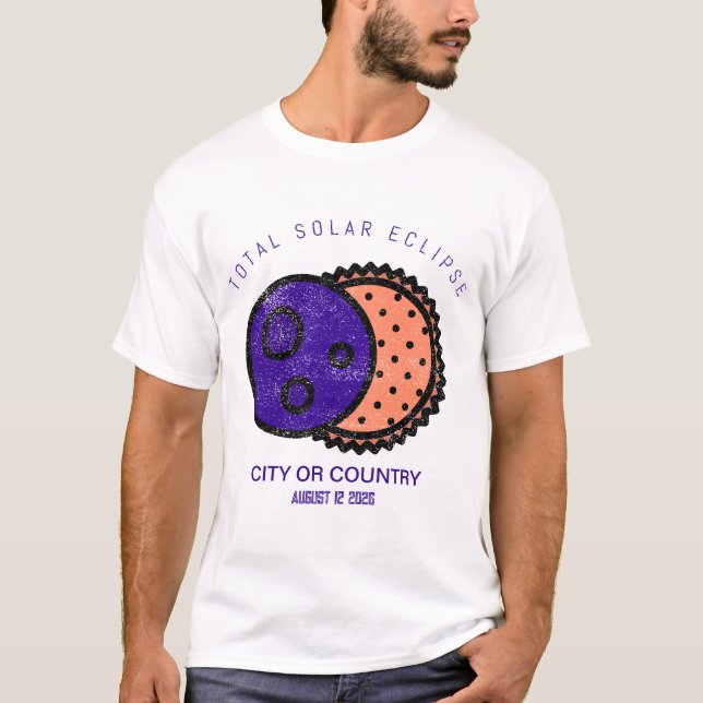Gesamt Solar Eclipse 2026 Custom T-Shirt (Vorderseite)