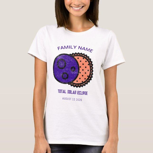 Gesamt Solar Eclipse 2026 Custom T-Shirt (Vorderseite)