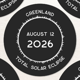 Gesamt Solar Eclipse 2026 Grönland Runder Aufkleber