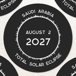 Gesamt Solar Eclipse 2027 Saudi-Arabien Runder Aufkleber