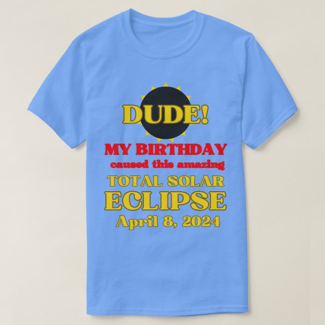 Gesamt Solar Eclipse 8. April 2024 Bester Geburtst T-Shirt (Design vorne)