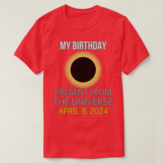 Gesamt Solar Eclipse 8. April 2024 Bester Geburtst T-Shirt (Design vorne)