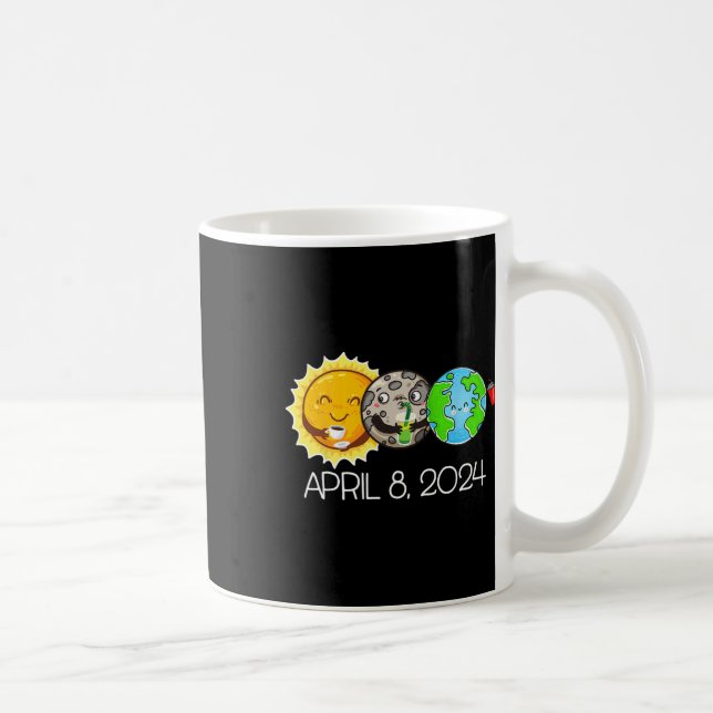 Gesamt Solar Eclipse 8. April 2024 Moon Astronomy  Kaffeetasse (Rechts)