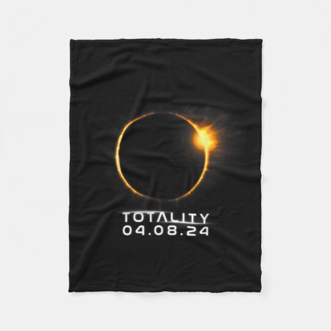 Gesamt Solar Eclipse 8. April 2024 Totalität Fleecedecke (Vorderseite)
