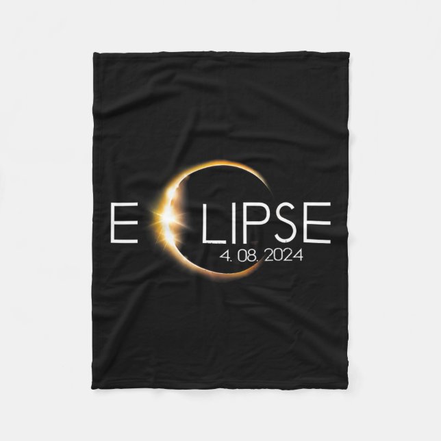 Gesamt Solar Eclipse 8. April 2024 Totalität Fleecedecke (Vorderseite)