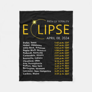 Gesamt Solar Eclipse Apirl 08 2024 Eclipse Karte T Fleecedecke