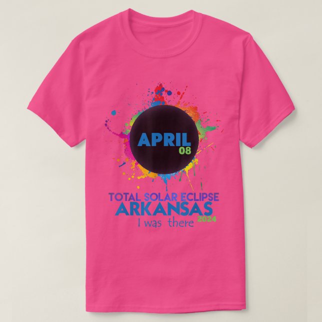 Gesamt Solar Eclipse Arkansas 2024 Farbiges Totali T-Shirt (Design vorne)