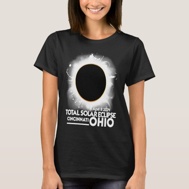 Gesamt Solar Eclipse Cincinnati Ohio 8. April 2024 T-Shirt (Vorderseite)