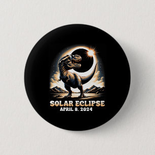 Gesamt Solar Eclipse Dinosaurier Dino T-rex 8. Apr Button