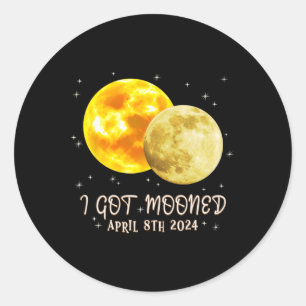 Gesamt Solar Eclipse I Got am 8. April 2024 Sun Runder Aufkleber