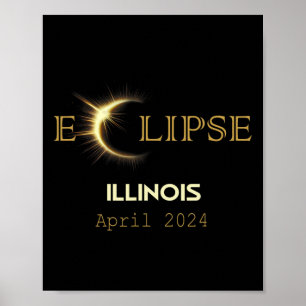 Gesamt Solar Eclipse Illinois Totality 8. April 20 Poster