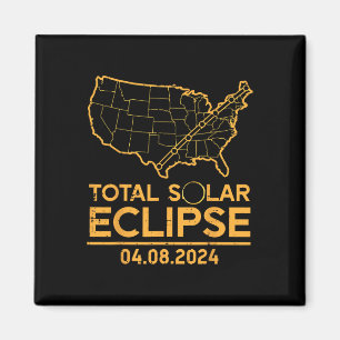 Gesamt Solar Eclipse Karte 04.08.24 Totality Men W Magnet