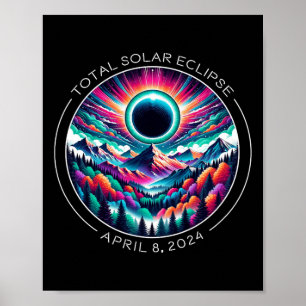 Gesamt Solar Eclipse Künstlerisch farbenfrohe Tota Poster