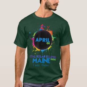 Gesamt Solar Eclipse Maine 2024 Farbenfrohe Totali T-Shirt